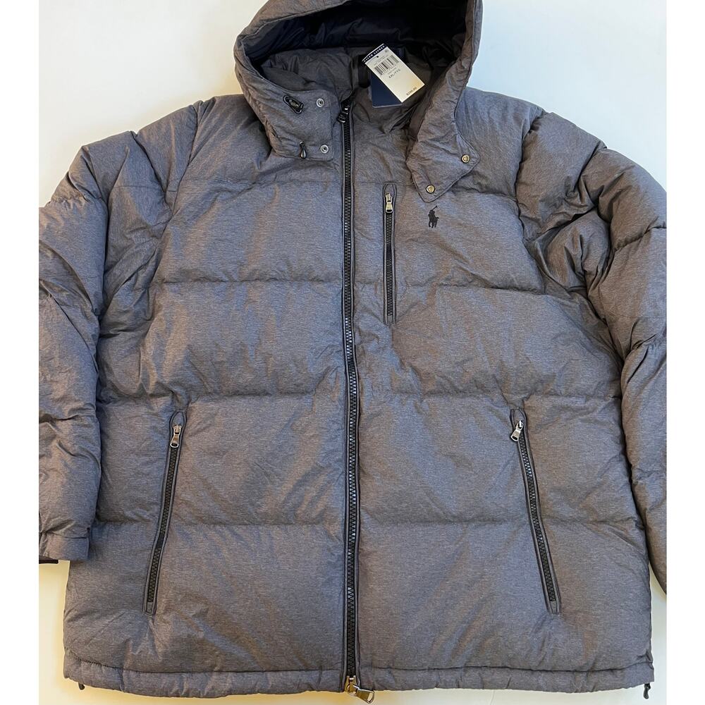 Polo Ralph Lauren Gray Heather Water Repellent Down Jacket Size 2XL/TTG $298